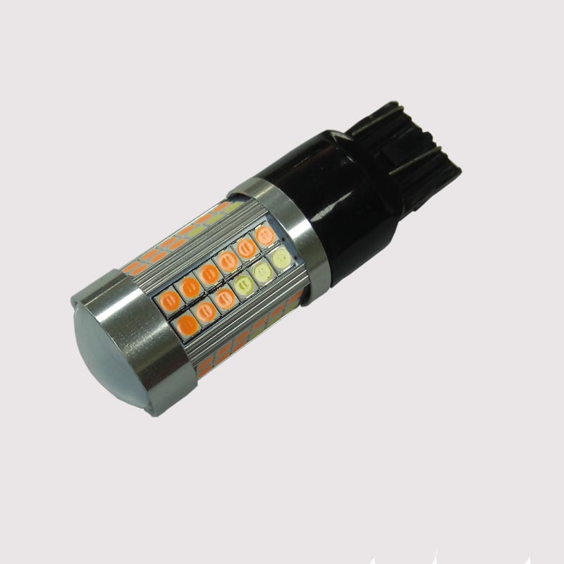 붙박이 super canbus error 진짜 진짜 21 / 5W 3030SMD 이중 색깔 switchback bay15d 1157 7443 3157는 drl를지도하고 신호등을 돌았 다